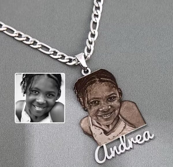 Custom Photo Name Necklace Pendant Stainless Steel Jewelry Family Gold Silver